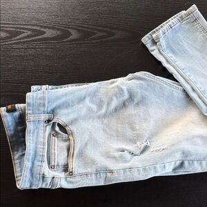 Ring of Fire Men's Skinny Denim Jeans 34x30 Distressed Light Blue